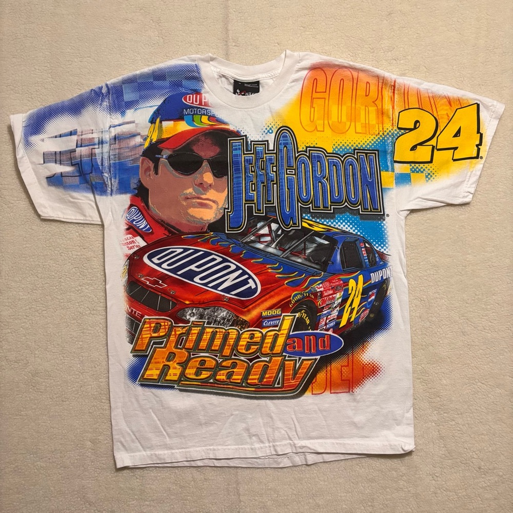 Vintage 2001 NASCAR Jeff Gordon 24 Graphic Tee Mens M Oversized Streetwear